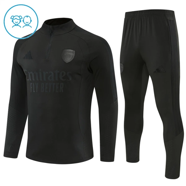Conjunto de Sudadera 1/4 Zip Arsenal 2026/2027 Niño Negro Conjunto de Sudadera 1/4 Zip Arsenal 2026/2027 Niño Negro
