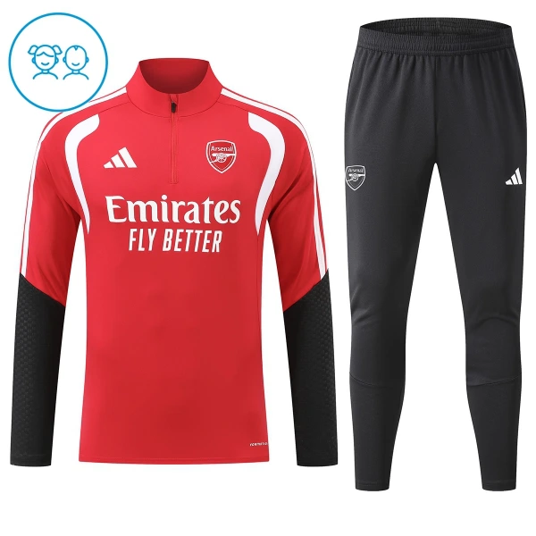 Conjunto de Sudadera 1/4 Zip Arsenal 2026/2027 Niño Rojo