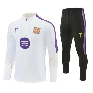 Conjunto de Sudadera 1/4 Zip Barcelona 2026/2027 Blanco