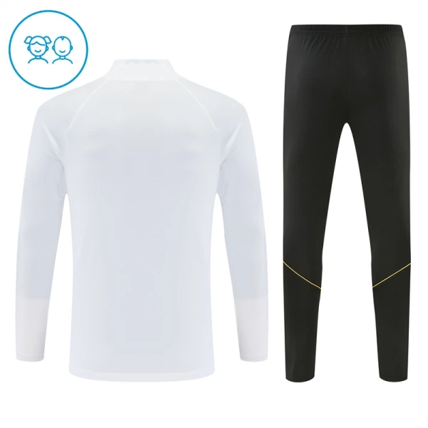 Conjunto de Sudadera 1/4 Zip Barcelona 2026/2027 Niño Blanco