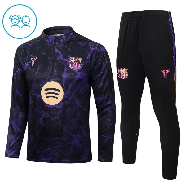 Conjunto de Sudadera 1/4 Zip Barcelona 2026/2027 Niño Negro Conjunto de Sudadera 1/4 Zip Barcelona 2026/2027 Niño Negro