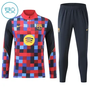 Conjunto de Sudadera 1/4 Zip Barcelona 2026/2027 Niño Rojo