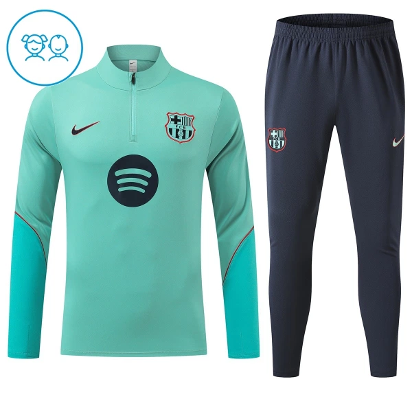 Conjunto de Sudadera 1/4 Zip Barcelona 2026/2027 Niño Verde