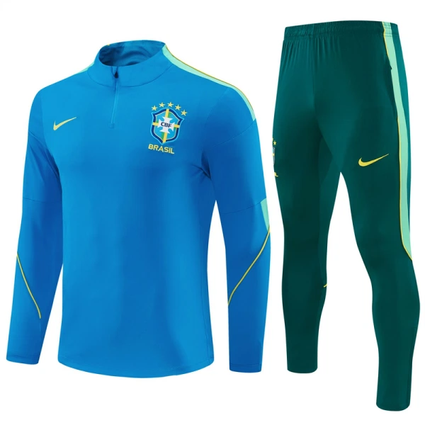 Conjunto de Sudadera 1/4 Zip Brasil 2026/2027 Azul Conjunto de Sudadera 1/4 Zip Brasil 2026/2027 Azul