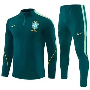 Conjunto de Sudadera 1/4 Zip Brasil 2026/2027 Verde