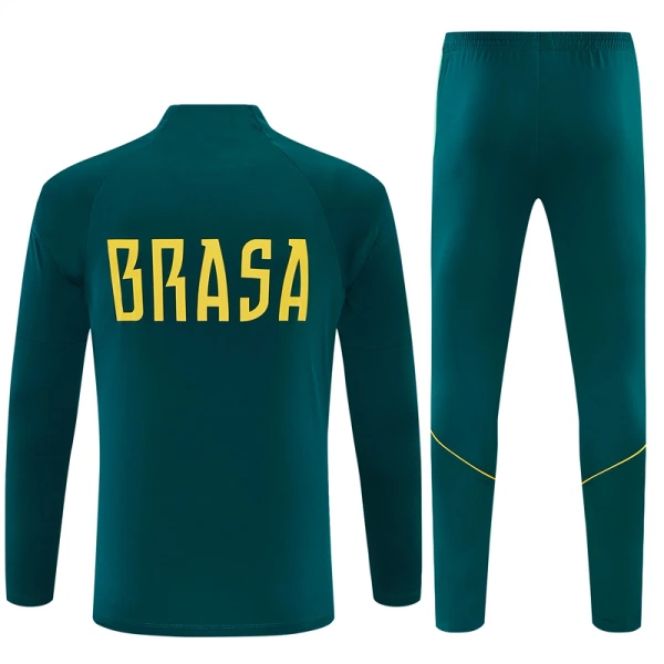 Conjunto de Sudadera 1/4 Zip Brasil 2026/2027 Verde