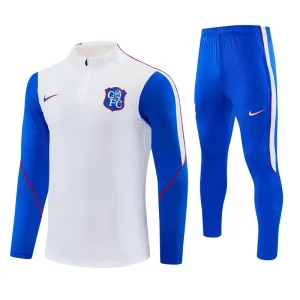 Conjunto de Sudadera 1/4 Zip Chelsea 2026/2027 Blanco
