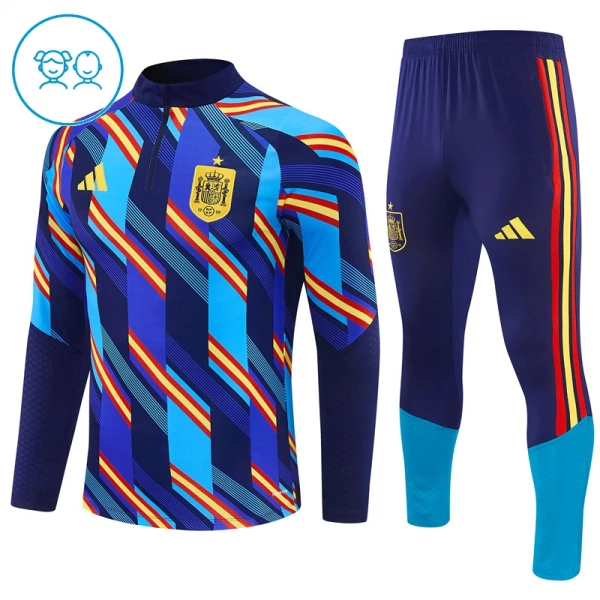 Conjunto de Sudadera 1/4 Zip España 2026/2027 Niño Azul Conjunto de Sudadera 1/4 Zip España 2026/2027 Niño Azul