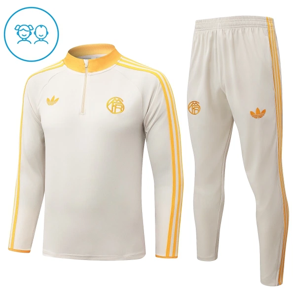 Conjunto de Sudadera 1/4 Zip FC Bayern Múnich 2026/2027 Niño Blanco Conjunto de Sudadera 1/4 Zip FC Bayern Múnich 2026/2027 Niño Blanco