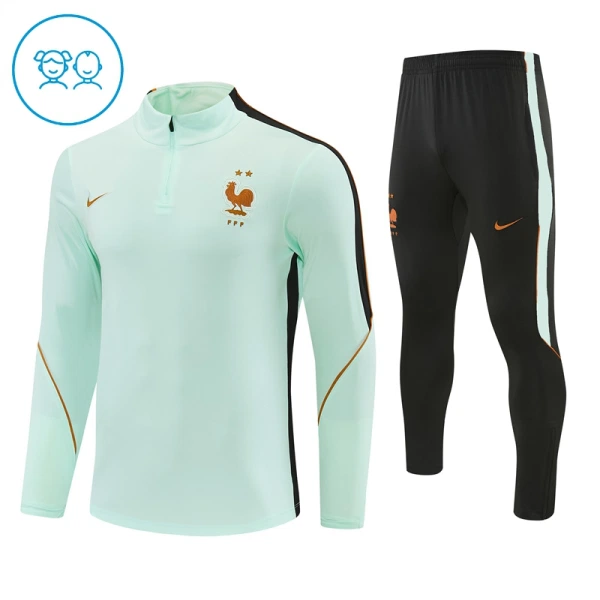 Conjunto de Sudadera 1/4 Zip Francia 2026/2027 Niño Blanco Conjunto de Sudadera 1/4 Zip Francia 2026/2027 Niño Blanco