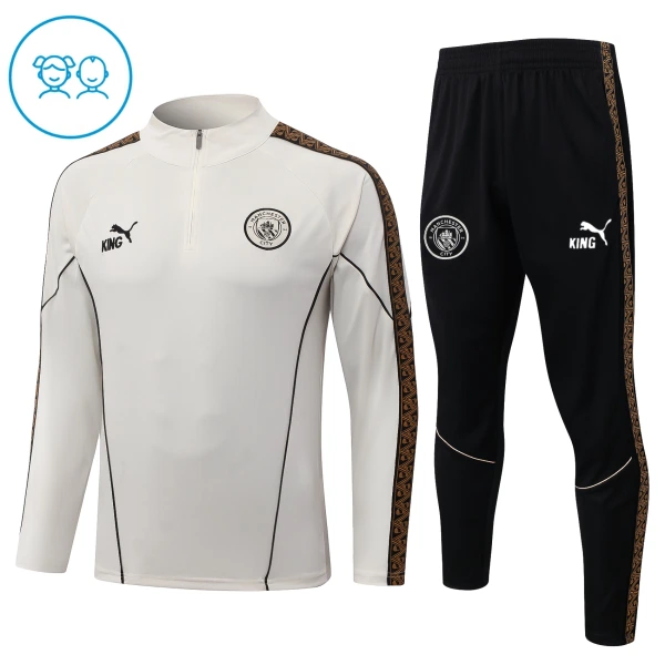Conjunto de Sudadera 1/4 Zip Manchester City 2026/2027 Niño Gris Conjunto de Sudadera 1/4 Zip Manchester City 2026/2027 Niño Gris