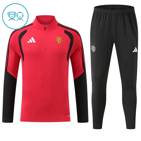 Conjunto de Sudadera 1/4 Zip Manchester United 2026/2027 Niño Rojo Conjunto de Sudadera 1/4 Zip Manchester United 2026/2027 Niño Rojo