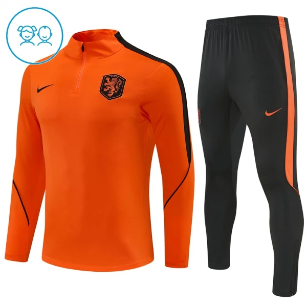 Conjunto de Sudadera 1/4 Zip Países Bajos 2026/2027 Niño Naranja Conjunto de Sudadera 1/4 Zip Países Bajos 2026/2027 Niño Naranja