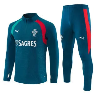 Conjunto de Sudadera 1/4 Zip Portugal 2026/2027 Azul