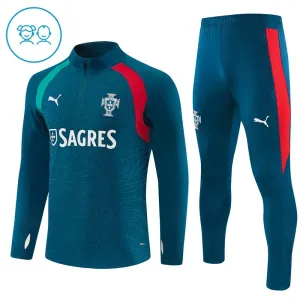 Conjunto de Sudadera 1/4 Zip Portugal 2026/2027 Niño Azul
