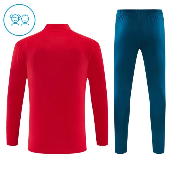 Conjunto de Sudadera 1/4 Zip Portugal 2026/2027 Niño Rojo
