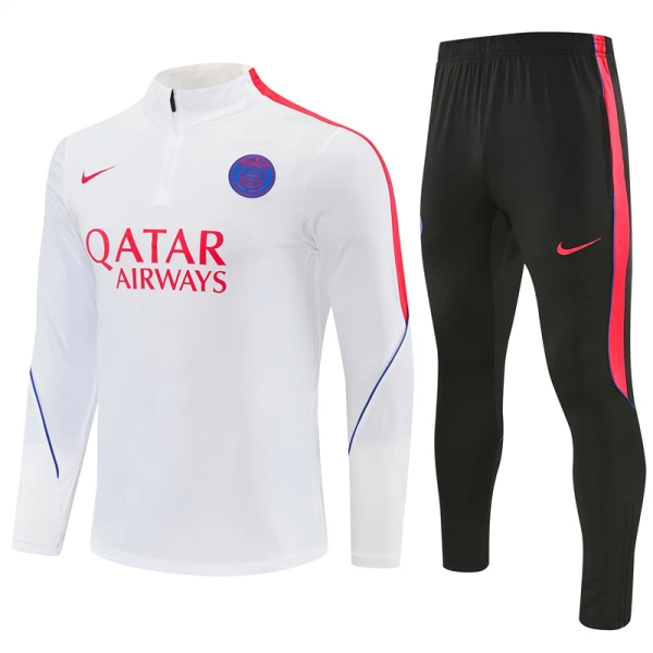 Conjunto de Sudadera 1/4 Zip PSG 2026/2027 Blanco Conjunto de Sudadera 1/4 Zip PSG 2026/2027 Blanco
