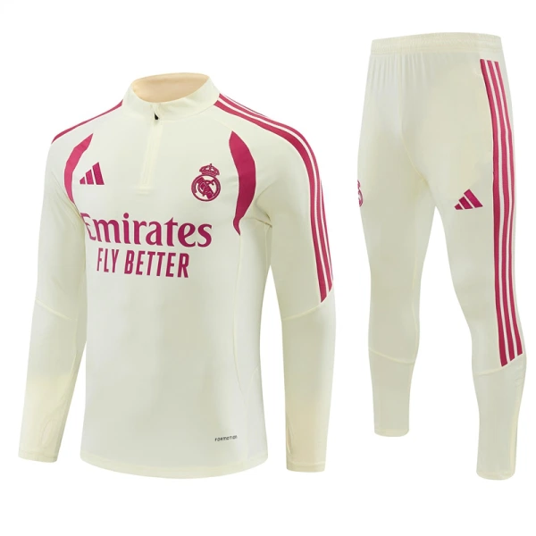 Conjunto de Sudadera 1/4 Zip Real Madrid 2026/2027 Blanco Conjunto de Sudadera 1/4 Zip Real Madrid 2026/2027 Blanco