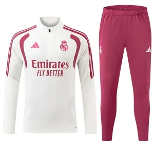 Conjunto de Sudadera 1/4 Zip Real Madrid 2026/2027 Blanco