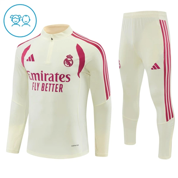 Conjunto de Sudadera 1/4 Zip Real Madrid 2026/2027 Niño Blanco Conjunto de Sudadera 1/4 Zip Real Madrid 2026/2027 Niño Blanco