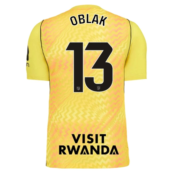 Camiseta Atlético Madrid Jan Oblak 13 Portero 2026/2027 Amarillo Camiseta Atlético Madrid Jan Oblak 13 Portero 2026/2027 Amarillo
